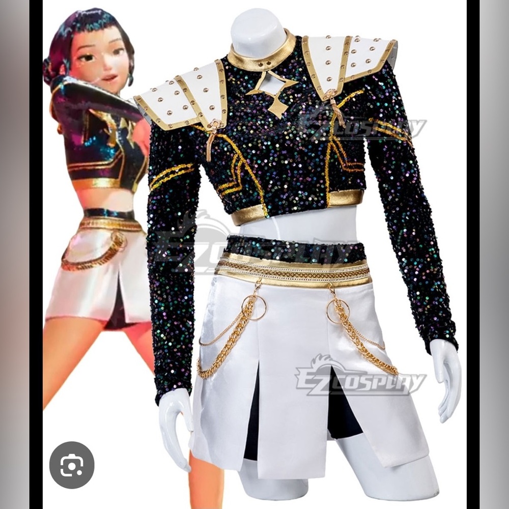 Kpop Demon Hunters Zoey Golden Costume Set Halloween